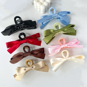 Double sided <b>bow</b> claw <b>clip</b> Bowknot hair <b>clip</b> acrylic Hot selling hair accessories Ribbon <b>bow</b> hair claw - Product Image 4