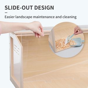 Gabbia per criceti in legno con parte superiore aperta, ben ventilata, facile da pulire, adatta per criceti syriaci, criceti nano e altri piccoli animali domestici - Product Image 6