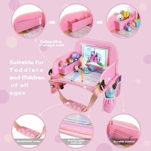 Plateau repas pour siège auto enfant, fermeture éclair, grande capacité, durable - Accessoire portable pour les jeux en extérieur et les voyages en voiture des tout-petits - Product Image 3