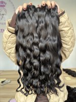 Cheveux naturels cambodgiens, vague naturelle, 100% cheveux vierges, super double trame, mèches de cheveux en couleur 1B, produits capillaires de haute qualité