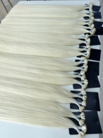 Extensions de cheveux humains à pointe plate de haute qualité avec kératine, support personnalisé, double épaisseur, extensions de cheveux humains à pointe plate