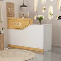 Comptoir de caisse en bois durable, minimaliste et moderne pour salon de coiffure, salon de manucure, magasin de vêtements, supermarché, hôpital
