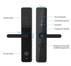 Electronic Smart Smart Locks Wifi Tuya <strong>Knob</strong> Key <strong>Doors</strong> <strong>Digital</strong> Security Fingerprint Handles Smart <strong>Door</strong> Lock - Product Image 4