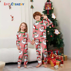 Abbigliamento per la famiglia vacanze invernali pigiama con stampa Babbo Natale genitori adulti bambini per la <span class=keywords><strong>casa</strong></span> e le feste - Product Image 3