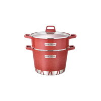 Couscoussier marocain en aluminium antiadhésif avec revêtement en granit de 24 cm