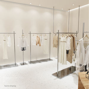 נטו אדום מותאם אישית נירוסטה רצפה hanger נשים בגדים חנות תצוגת מתלה מכירת בגדים מדף nakajima - Product Image 2