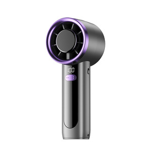 Mini ventilador de mano K5 sin aspas con pantalla digital, ventilador eléctrico portátil recargable por USB con motor sin escobillas, blanco y negro - Product Image 1