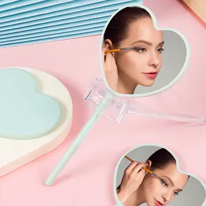 高品质ABS塑料心形化妆镜糖果心形化妆镜定制Logo自有品牌手持镜