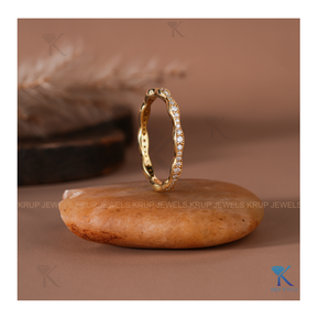 Anillo de Diamantes Platinum Wave con Piedras Cultivadas en Laboratorio de Corte Brillante, Elegante Anillo Apilable para Mujer, Regalo de Boda, Joyería Fina - Product Image 5