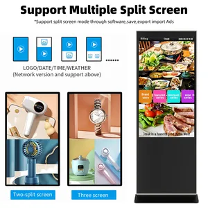 49 55 65 75 86 Inch Floor Stand Android Portable Digital Signage Display Monitor Player Interactive Kiosk Advertising Lcd Screen