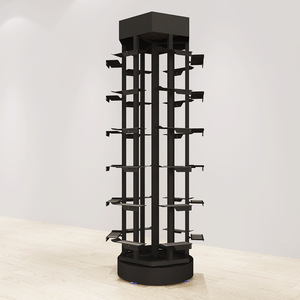 מותאם אישית slatwall עץ slatwall מותאם נעליים מתלה סיבוב נעל מארגן ברזל תצוגה - Product Image 5