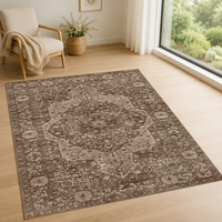 Tapis de sol bohème lavable en polyester, doux, imprimé, pliable, pour salon