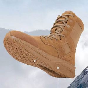 Bottes en daim pour homme, hauteur cheville, bout rond, lacets, doublure en maille respirante, semelle extérieure en caoutchouc, semelle intermédiaire en EVA, couleur unie, toutes saisons - Product Image 3