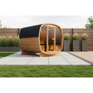 Sauna carré en cèdre rouge/épicéa sur mesure HELIUS Premium avec poêle en acier inoxydable - Product Image 6