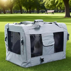 Cage de transport pour chien et <span class=keywords><strong>chat</strong></span> personnalisée cage de transport pour chien chenil pliable portable en tissu doux pour animaux de compagnie avec tapis polaire et sac de nourriture - Product Image 1
