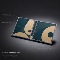 Kit d'emballage personnalisé pour CD en PP/PS avec logo et design graphique sur mesure, incluant un livret et une étiquette de disque OEM