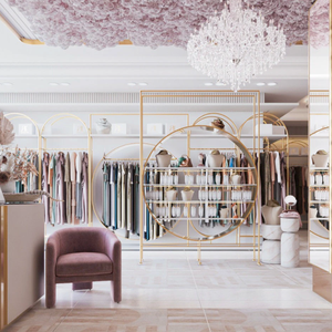 Exhibidor de <span class=keywords><strong>Boutique</strong></span> para Mujer, Estilo Palacio Francés, Moderno, de Lujo, Personalizado, Mueble de MDF Enchapado, Precio de Fábrica - Product Image 2