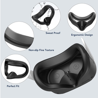 Vente chaude Lavable VR Accessoires Silicone Peau Masque Pour Les Yeux Visage Couverture Pad pour OCULUS QUEST 2 Avec Lentille Couverture Protection