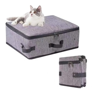 Portable Waterproof Foldable Travel <b>Cat</b> <b>Litter</b> Box - Fabric Carrier <b>Litter</b> Bin - Product Image 1