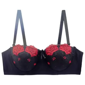 INTI FLOWER PGL89102 Großhandel Alltags stil Bestickt Push-Up Full Cup BH Günstige Secret Bra Blumen unterwäsche Set