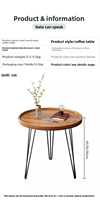 HOMEMORE Table Basse Intelligente Convertible et Mobile avec Chargeur Sans Fil en Métal au Design Moderne, Haut-parleur Intégré, Meuble de Maison