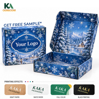 Boîtes d'expédition de Noël personnalisées imprimées avec logo, motif bonhomme de neige, en carton, pour cadeaux par KAKA