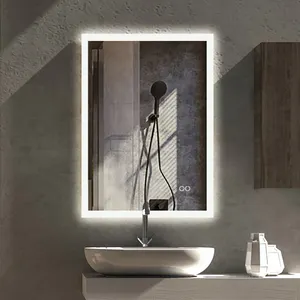Moderno rettangolo led smart touch screen illuminato muro del bagno montato specchio cosmetico