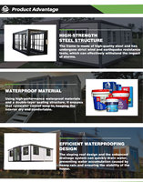 Maison conteneur extensible certifiée ISO, résistante au vent, 20 pieds, 40 pieds, maison modulaire préfabriquée moderne, villa préfabriquée résistante aux intempéries