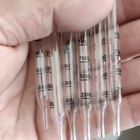 NQFIBER Vente en gros Tubes goutteurs sphériques Tube de verre de laboratoire Pipette Pasteur numérique en verre avec tête d'ampoule en caoutchouc
