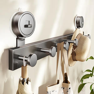 Porte-manteau mural de luxe à ventouse, robuste, avec crochets rectangulaires, pour entrée, sans perçage - Product Image 1