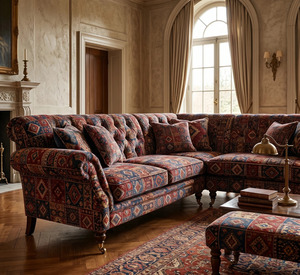 Tissu d'ameublement imprimé géométrique tribal moderne au mètre, velours Holland, satin, lin, toile, velours Matty Celosia - Product Image 3