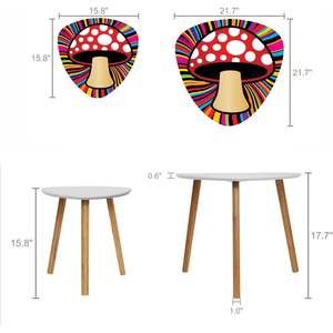 Mesas de anidación de setas psicodélicas personalizadas, mesas laterales y laterales minimalistas modernas, mesas de centro pequeñas para sala de estar - Product Image 2