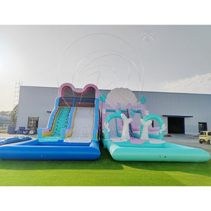 Grand toboggan gonflable portable rose <span class=keywords><strong>avec</strong></span> <span class=keywords><strong>piscine</strong></span> pour fête de filles en plein air - Product Image 6