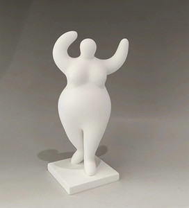 Figura Decorativa <span class=keywords><strong>de</strong></span> Poliresina <span class=keywords><strong>de</strong></span> Mujer Gordita Bailando con <span class=keywords><strong>Yeso</strong></span> Blanco, <span class=keywords><strong>para</strong></span> Pintar DIY - Product Image 4