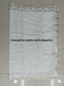 Dupatta teñible de Georgette puro suave a granel de alta calidad, muchos diseños étnicos para ropa india y paquistaní - Product Image 2
