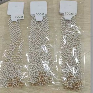 สร้อยไข่มุกสีแดงสด 50 ซม. 60 ซม. 70 ซม. ชุบทอง อุปกรณ์ทำเครื่องประดับ DIY สำหรับทำสร้อยคอ - Product Image 1