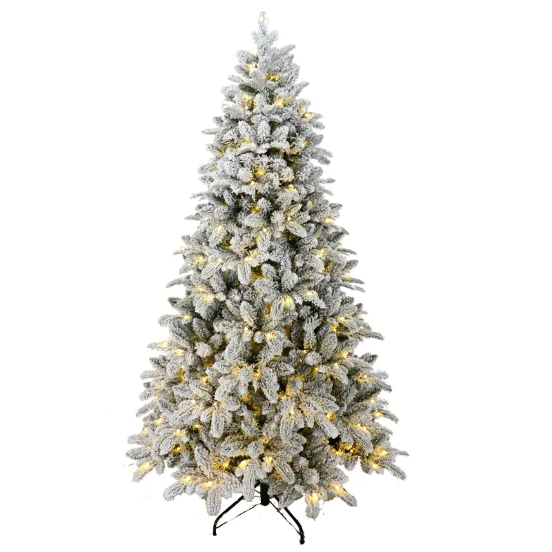 Fashionable Colorful Light PE PVC Mixed Xmas Tree Flocked Christmas Tree Snowy LED Xmas Trees