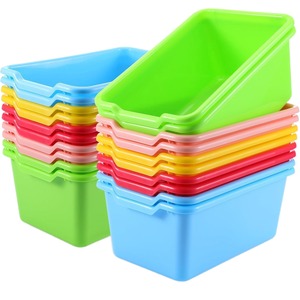 Colorful Plastic <b>Storage</b> <b>Boxes</b> Rectangle <b>Stackable</b> With Handles For Home Toys Organization 0L-5L Capacity - Product Image 5