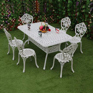 Ensemble de salle à manger en aluminium moulé, table et chaises pour meubles de jardin, meubles de terrasse - Product Image 1