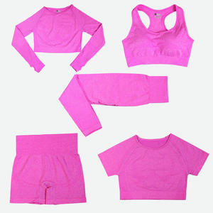 Bra aktif olahraga wanita, pakaian olahraga Yoga Set tanpa kelim, Legging Push up, Bra aktif, pakaian olahraga, atasan Crop lari, pakaian olahraga Gym - Product Image 5