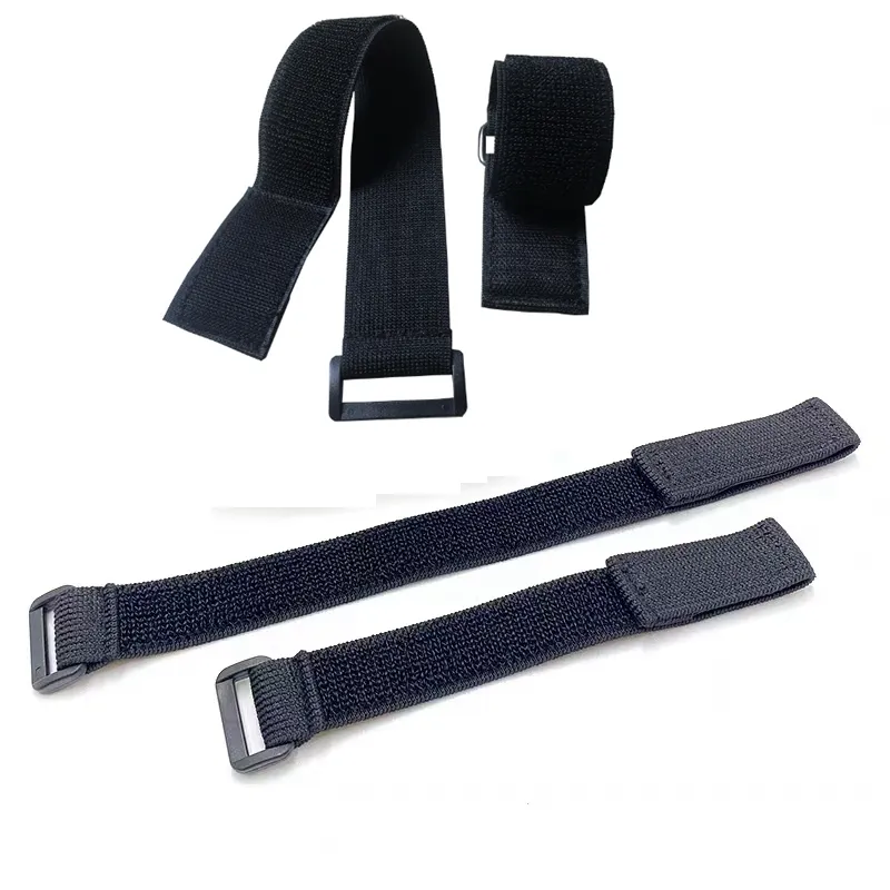 Stretch Velcroes Cable Ties Elastic hook and loop Strap with Metal Buckle Black Cable Ties Resealable with Nylon Fastener