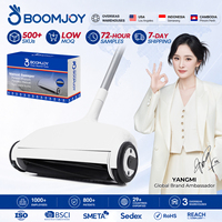 Balai à main BOOMJOY 2 en 1 pour tapis avec brosse à rouleau en caoutchouc souple et tampon de serpillière en microfibre