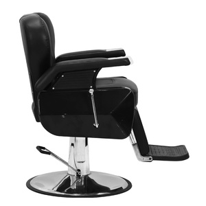 Sillón de Barbero Profesional Sillas de Peluquería con Bomba Hidráulica en Cuero Sintético Negro para Hombre - Product Image 5