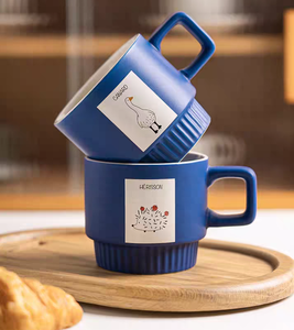 Factory Direct Supplier Klein Blue Ceramic Stoneware Mug with Animal <b>Pattern</b> Stackable Dishwasher & Microwave Safe Food Safe - Product Image 1