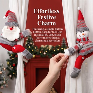 Factory-direct Christmas Fabric Curtain Decor Cartoon Doll-shaped <b>Tiebacks</b> Window Display Home Accents Festive Gift 14 Years - Product Image 3