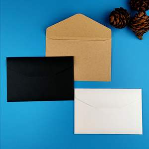 Sobre de papel kraft negro simple personalizado de 120 g y papel para cartas, creando una bolsa de facturas creativa vintage de alta gama - Product Image 3