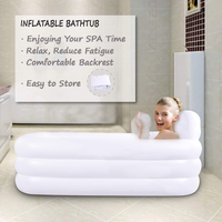 Baignoire portable gonflable, baignoire blanche durable avec grand dossier, piscine gonflable autoportante, salle de bain, spa à domicile