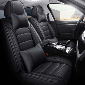 Housse de siège de voiture universelle en cuir Nappa imperméable de haute qualité, accessoire de décoration intérieure de luxe Napa, pour la protection - Product Image 1