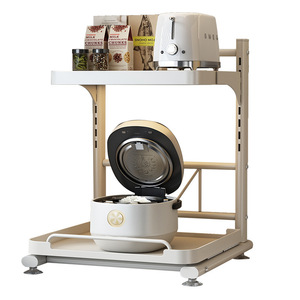 Support de cuisson en métal à double niveau pour cuiseur à riz, organisateur coulissant multifonctionnel pour four et micro-ondes - Product Image 1