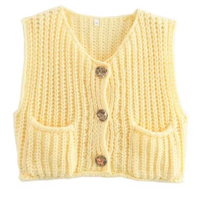 Nouvelle Collection 2026 – <span class=keywords><strong>Gilet</strong></span> Tricoté Boutonné <span class=keywords><strong>Sans</strong></span> Manches pour <span class=keywords><strong>Femme</strong></span> – Haut en <span class=keywords><strong>Maille</strong></span> Tendance Printemps-Automne - Product Image 6